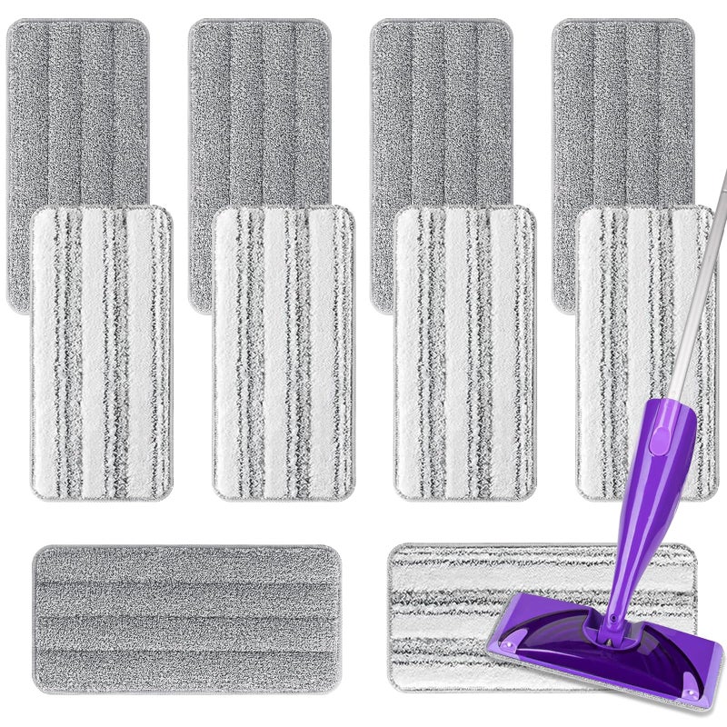 Bluearks 10 Pack Swiffer WetJet Replacement Mop Pads,Compatible with Swiffer WetJet Hardwood and Floor Spray Mop,Size:11.6''*5.51'',Grey - Image 1